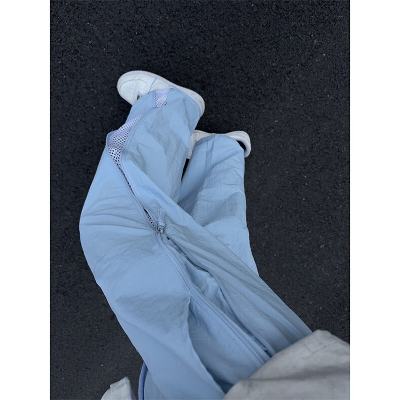 B221美式ins高街暗黑纯色网状拉链休闲裤LK24211-特P38控68,男装休闲裤,电商B221