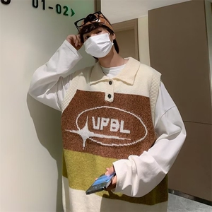 美式毛衣男慵懒风休闲针织衫无袖马甲 FM12 P38图片