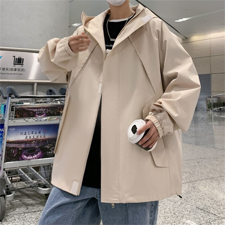 JK9008/P65春装新款现货中性风防水冲锋衣男夹克宽松大码上衣外套,男装夹克,电商A141