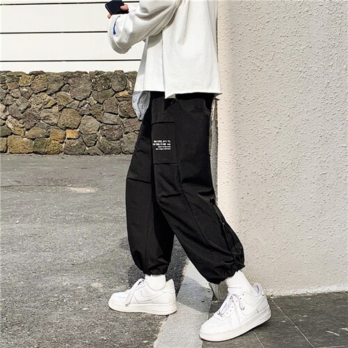 港风裤子男束脚休闲裤九分抽绳机能工装裤男潮牌宽松百搭k219-p30，男装工装外套，星座1008-2