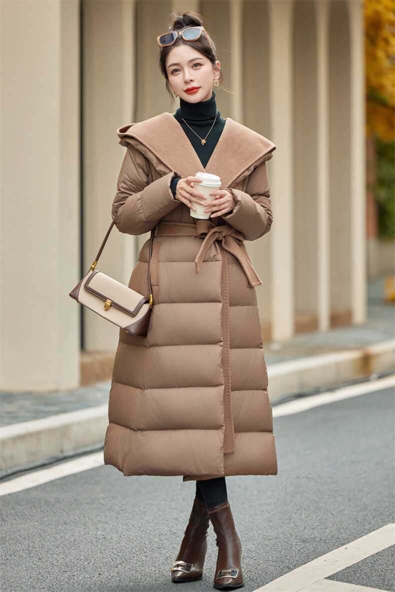 【bao款现货】2024新款冬装气质重工羽绒服90白鸭绒70羊绒可拆卸,女装羽绒服,雅静靓衣