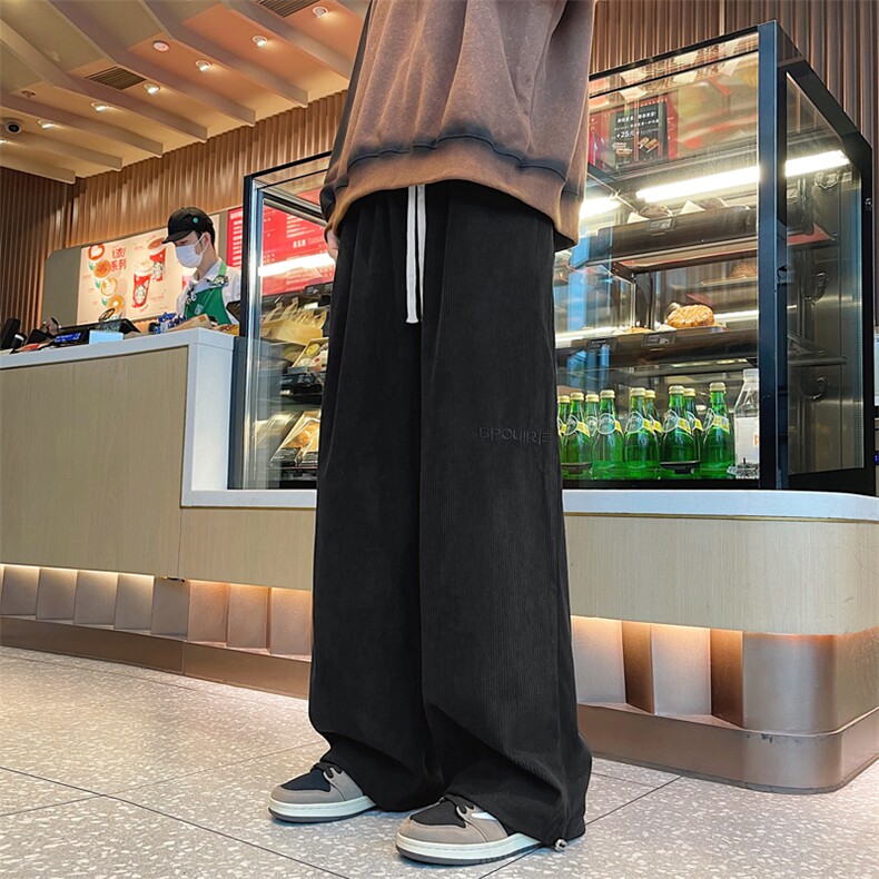 美式复古休闲灯芯绒裤子男秋冬季高街潮牌垂感阔腿裤 K7558-P35图片