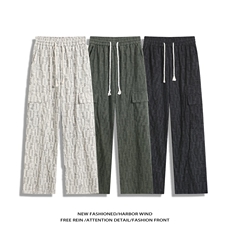 抖音品质新款扎染格子口袋设计宽松休闲裤B315-K25321-特p35控68，男装休闲裤，电商B315