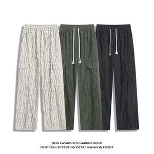 抖音品质新款扎染格子口袋设计宽松休闲裤B315-K25321-特p35控68图片