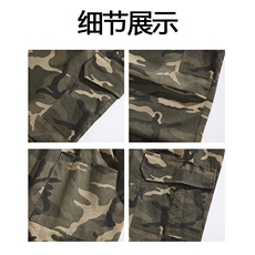 美式高街长裤子男款多口袋迷彩宽松直筒工装裤25XK67087特批35，男装工装外套，电商A042