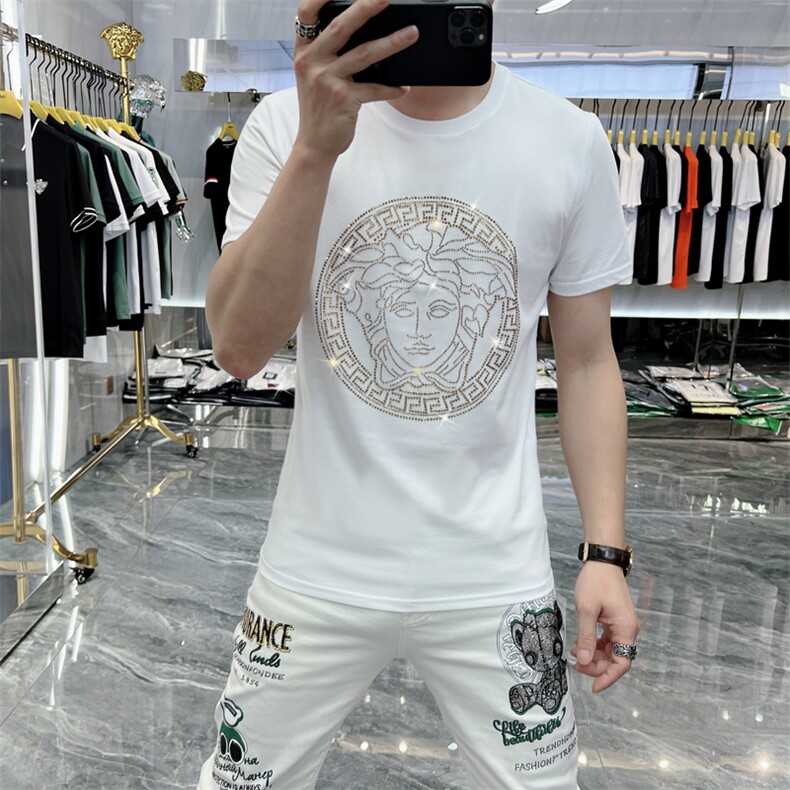 新款时尚高端精品欧货夏季男T恤短袖潮流抖音A227B-A-718-P45,男装T恤,电商A227B（原钱塘4066-1）