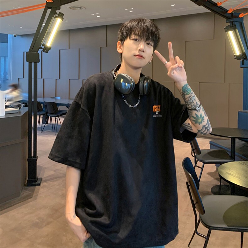 麂皮绒！重磅麂皮绒短袖t恤男JPDX173-特P19控38,男装T恤,电商B367