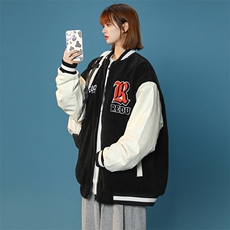 冬季中性加绒加厚棉服棒球服简约棉衣外套男女8890-P115控价138，男装棉衣，电商A441-1