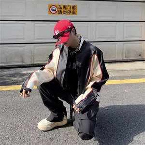 04秋季新款痞帅外套ins潮牌港风韩版潮流宽松夹克-WT859图片