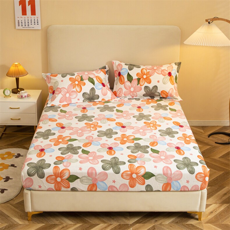 新款双面印花牛奶绒单床笠，床品套件，一起卖家纺