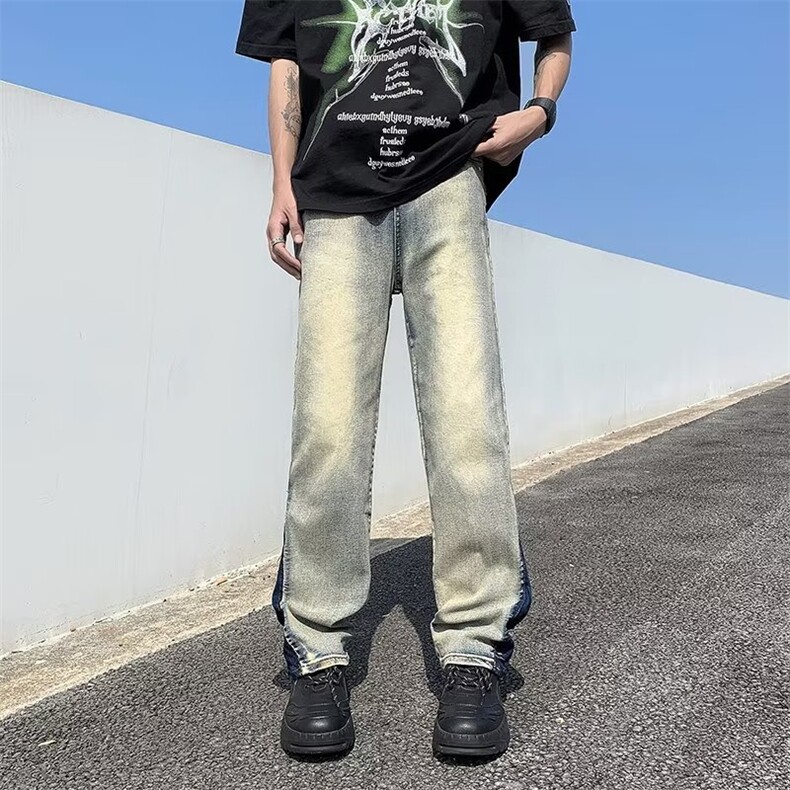 流行慵懒时尚都市长裤原宿简约文艺ins男日常新款N1080P40,男装牛仔裤,星座1116-2