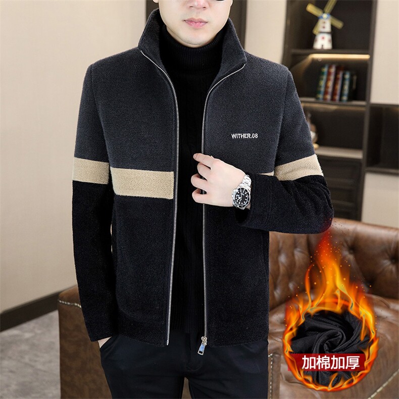 秋冬新款大码加棉加厚夹克男休闲百搭立领短款毛呢N757-P140,男装夹克,星座310B-3