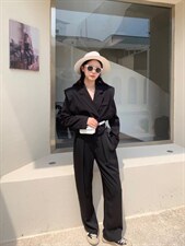 黑西装套装，女装西装，HE