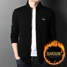 D55204绒钱塘2020-2冬季厚款加绒商务休闲拉链中年男士长袖P87，男装T恤，钱塘207-2