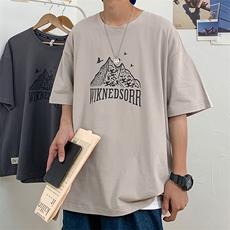 2023夏季新款港风宽松大码圆领套头短袖T恤T07-P28，男装T恤，星座914-3