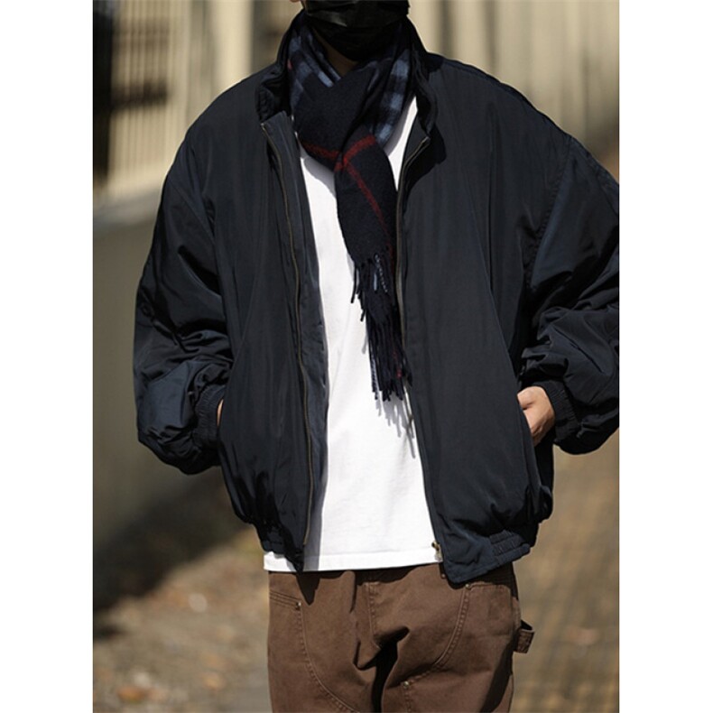 冬季短款工装棉服男女日系潮流廓形立领夹棉飞行夹克外套M2223,男装夹克,星座1116A（原606A-3）