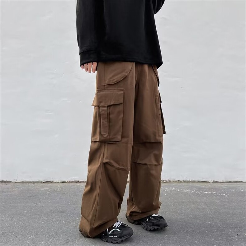 美式复古机能工装裤男春秋款ins高街潮牌户外冲锋裤纯棉KD70P40,男装休闲裤,星座1116-2