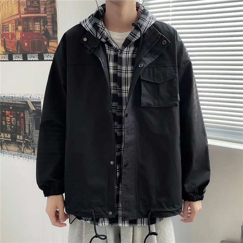 假两件学生工装外套男秋冬季2021韩版潮流ins休闲夹克W2110-P60,男装夹克,星座512-2