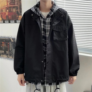 假两件 学生工装外套男秋冬季2021韩版潮流ins休闲夹克 W2110-P60图片