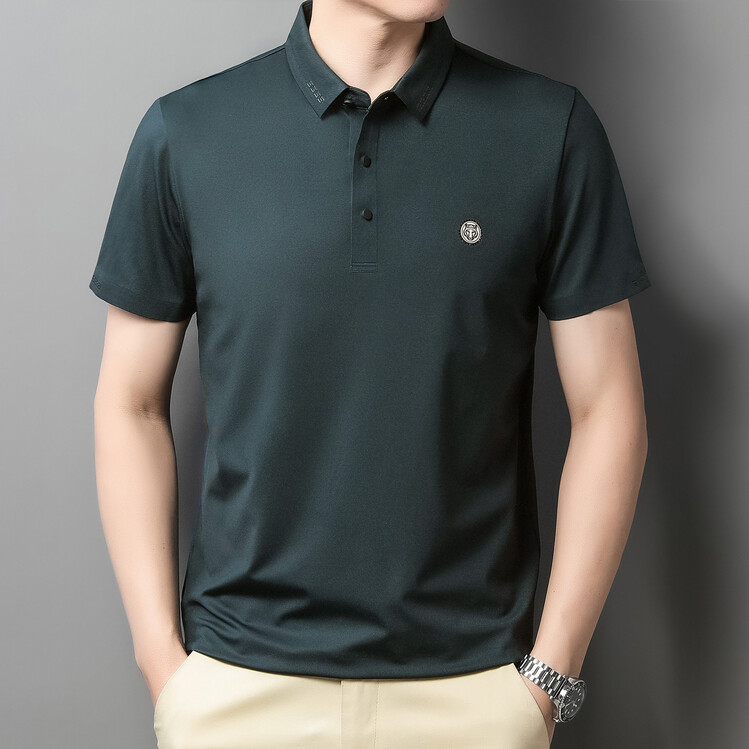 短袖T恤男薄款翻领上衣夏季中年男士商务休闲弹力POLO衫爸爸装,男装T恤,电商B212（原钱塘6029）