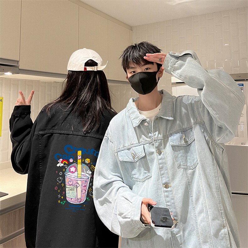 牛仔夹克男大码牛仔外套男茄克NJ77332-P60加绒款-P75,男装夹克,电商A040