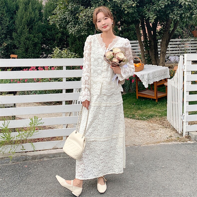 御姐轻熟长袖连衣裙女装2025春秋季新款性感蕾丝V领包臀鱼尾长裙,女装蕾丝衫/雪纺衫,浙宝193A