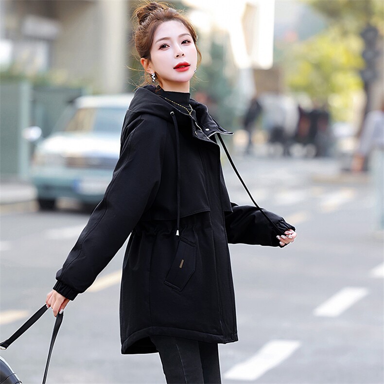 现货Ｓ-3ＸＬ加绒加厚大码胖ＭＭ派克服时尚百搭减龄外套,女装大码女装,妃曼