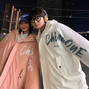 港风情侣款连帽棉衣男宽松棉服棉袄子冬季新款外套 3316-P70-108图片