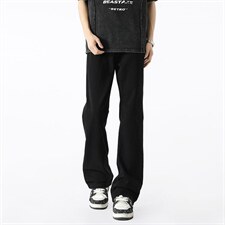 微喇牛仔裤男款夏季半松紧潮流美式vibe复古XZ201-7110P42，男装牛仔裤，星座201