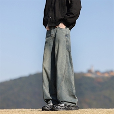 新款加绒弯刀牛仔裤A158-913-P45特价常规35，男装牛仔裤，电商A158