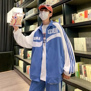 帅气新款长袖情侣潮慵懒长裤时尚学生班服休闲china套装Z108P65图片