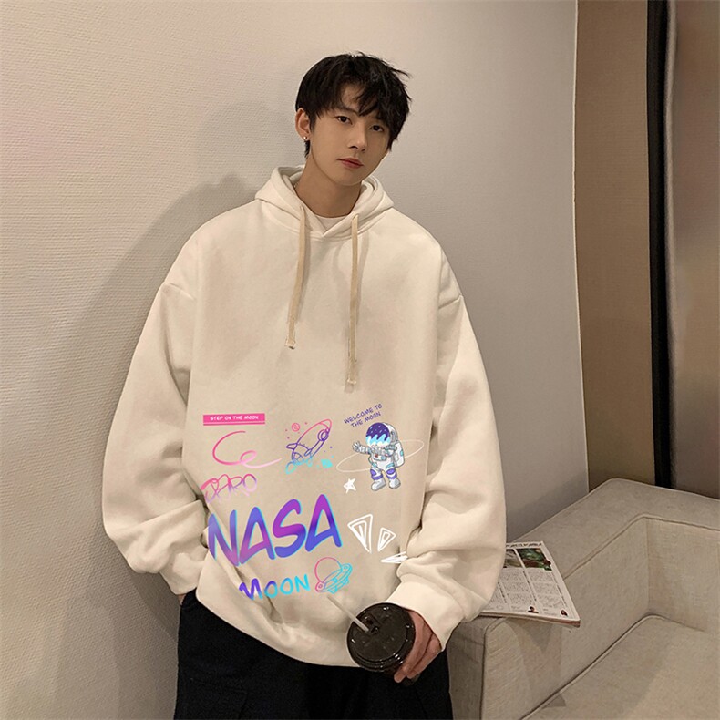 NASA联名同款纯棉连帽卫衣男大码运动帽衫宽松薄WY2186-P35图片