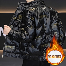 1018-MY923-P95重磅棉衣男韩版潮流短款羽绒棉服亮面高级感立领，男装棉衣，星座1018