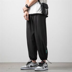 2023夏季新款男士薄款冰丝裤垂感空调裤学生百搭九分裤K2050P35图片