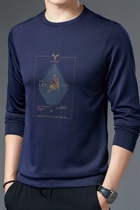LM678男式2023春季新款长袖T恤男韩版商务休闲男装卫衣P35,男装卫衣,电商B360