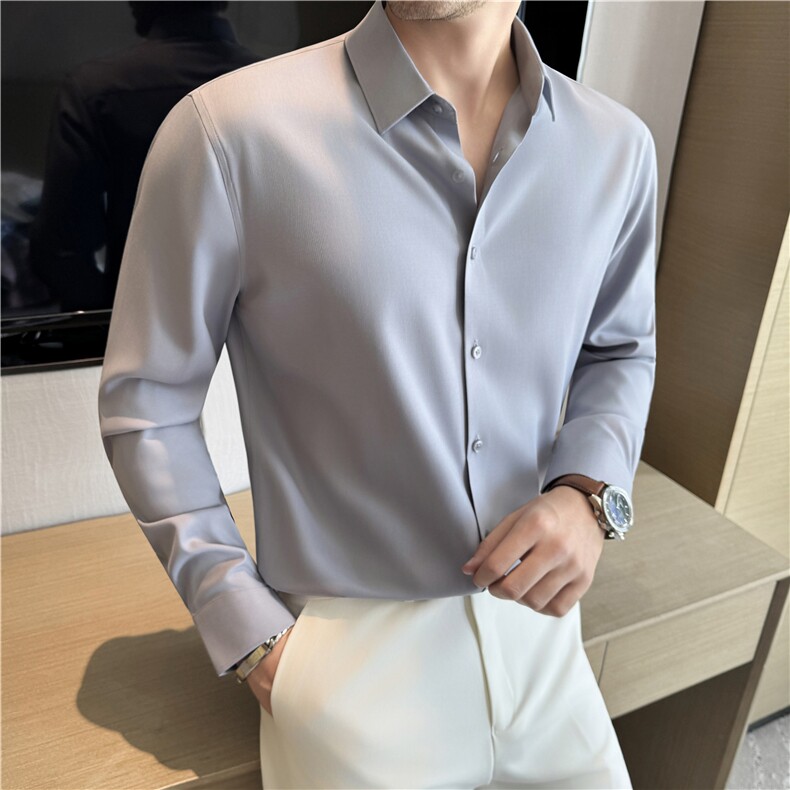 【含】柔顺莫代尔衬衫男亲肤透气免烫无痕衬衣C3040-P73,男装衬衫,电商A213