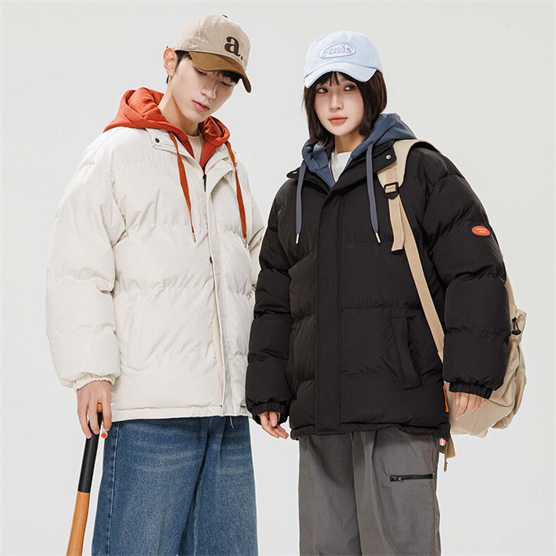 棉衣男三防冬季新款港风宽松连帽假两件情侣棉服914-4-WT08P70,男装棉衣,星座914-4