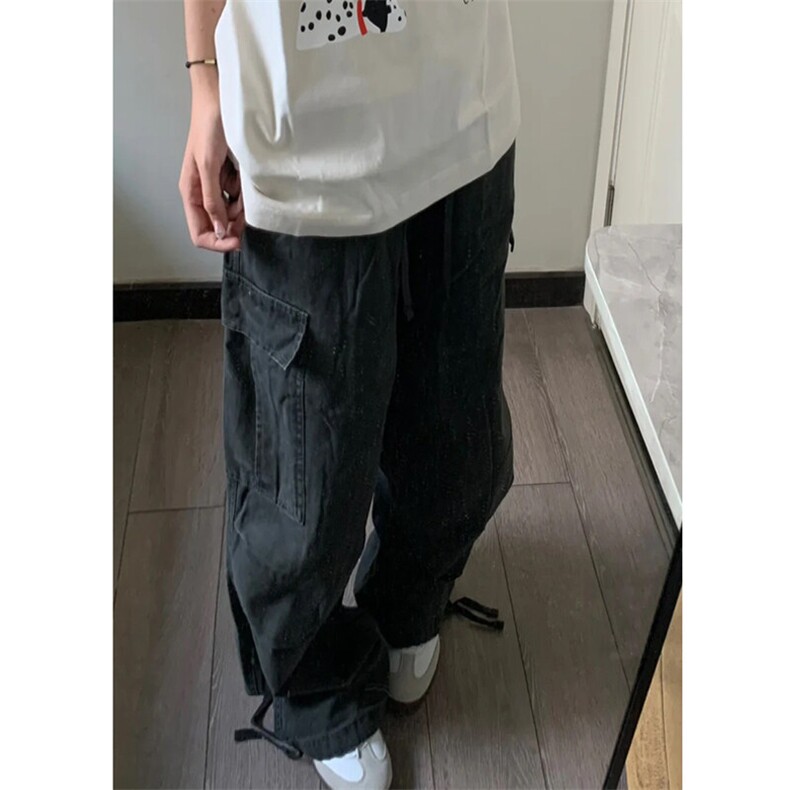 现货全棉水洗工装裤做旧宽松直筒裤多袋潮流阔腿裤K5005-P60,男装休闲裤,星座1212