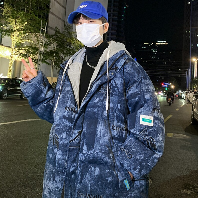 新款冬季加厚连帽棉衣休闲保暖面包棉服假两件外套男33231P115,男装棉衣,电商A086