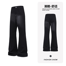 B221美式ins高街纯色修身微喇弹力牛仔裤LK26654-特P38控68，男装牛仔裤，电商B221