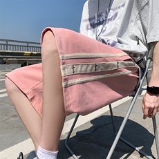 2022克莱因兰粉夏季男士短裤潮流五分裤织带拼接裤子男DK8806-P35，男装牛仔裤，电商A062