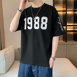 冰氧仿棉短袖店主风体恤夏休闲百搭字母印花男上衣TC3147-P22控48图片