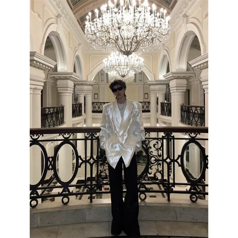 现货25液态亮面华丽西装外套xz167-p128,男装西服,电商B288