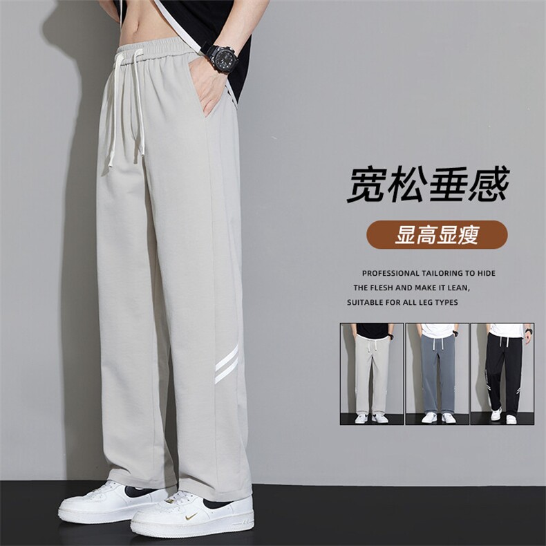 冰丝休闲裤男士夏季薄款2025新款宽松直筒超薄凉快夏日Z666-特P30图片