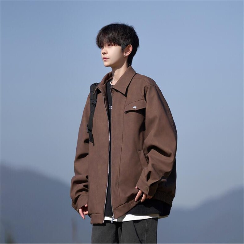 自拍图:2025秋季美式复古皮衣外套翻领皮夹克JK8088-P85128，男装皮衣，星座1209-2