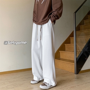 8XL-M 特大码休闲裤男生简约休闲日系宽松直通长裤胖子男K933P40图片