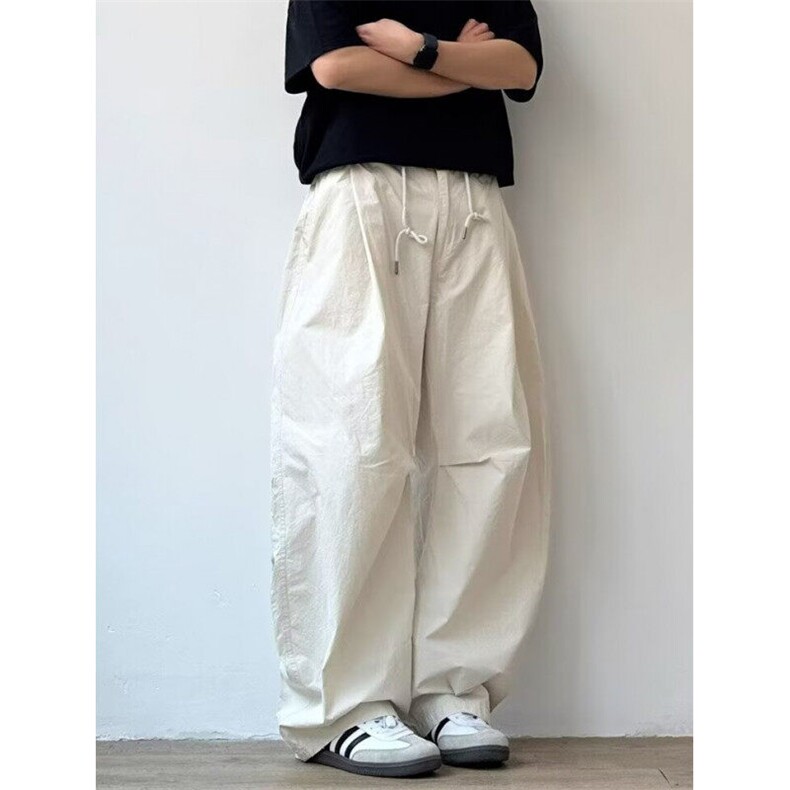 夏季新款男日系百搭薄款弯刀打褶休闲裤宽松直筒阔腿裤子KHR74,男装休闲裤,星座1116A（原606A-3）