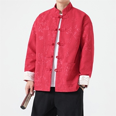 秋冬新款风复古灯芯绒休闲夹克新中式盘扣外套唐装H337/P110，男装夹克，钱塘713