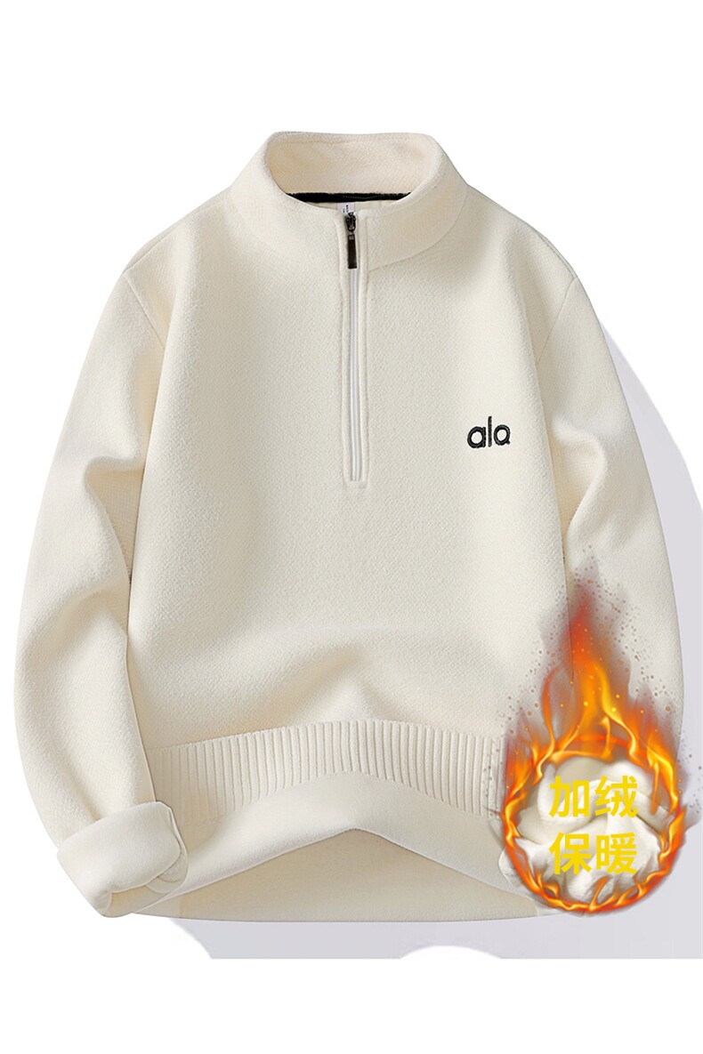 雪貂绒半拉链加绒加厚毛衣冬季一体绒保暖毛线针织衫7180-P48元,男装针织衫/毛衣,星座1706