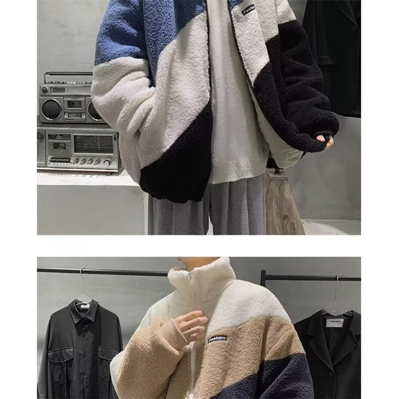 潮流韩版羊羔绒外套男宽松工装开衫夹克潮流情侣上衣WY881P36,男装夹克,星座1112-1